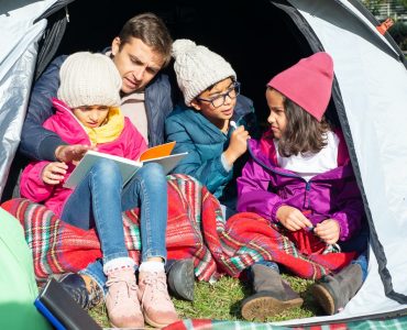 Børn camping